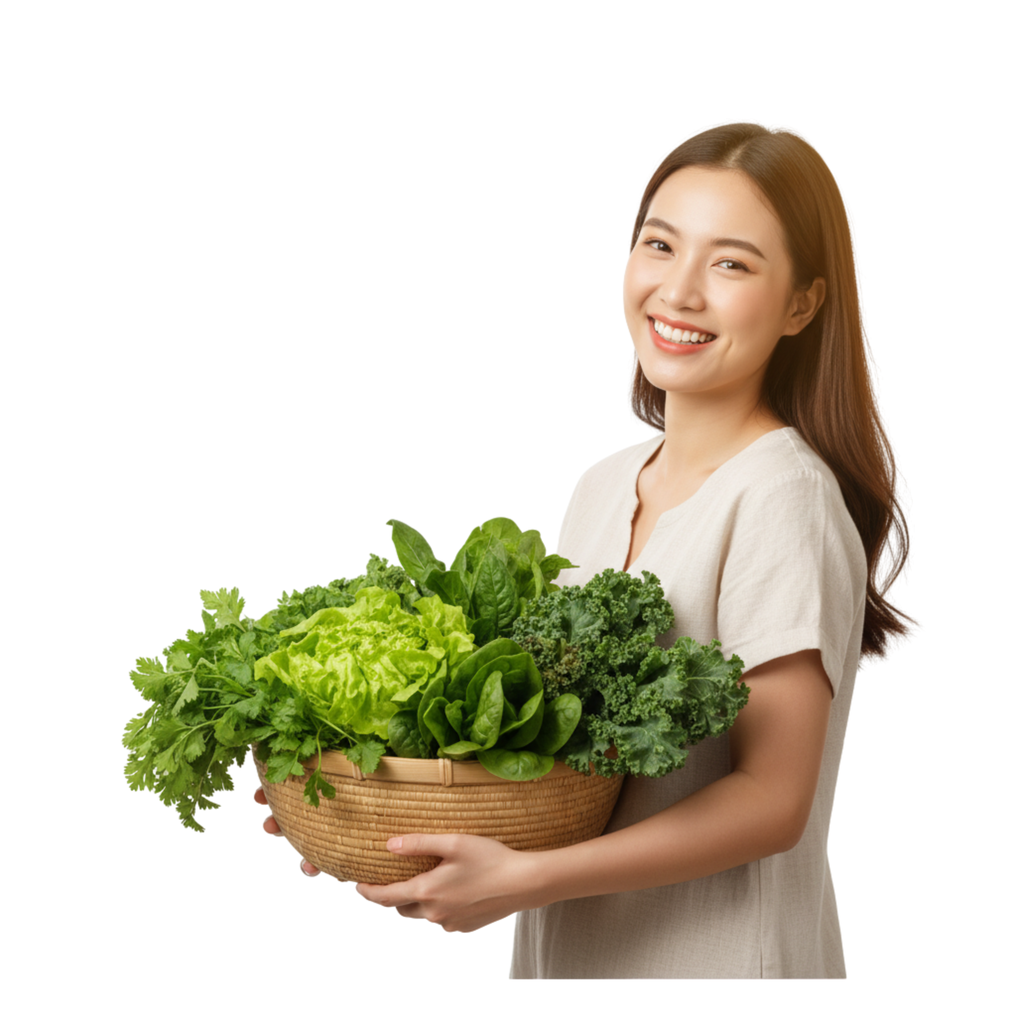 Khách hàng hài lòng với rau sạch